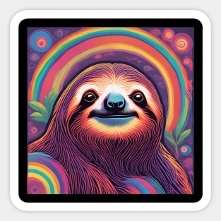 Psychedelic Sloth Sticker